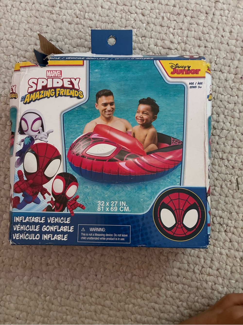 Marvel Spidey Amazing Friends Red Inflatable Boat